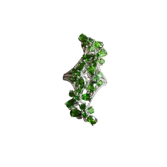 STS Sterling Silver Peridot Cocktail Ring Size 6 - Picture 3 of 6